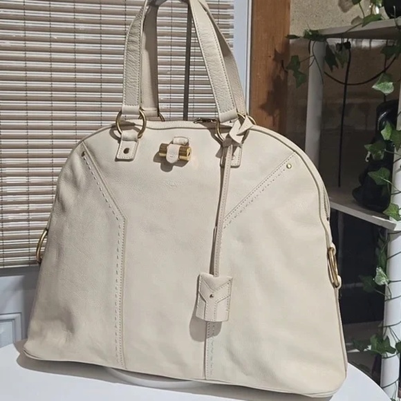 Authentic YSL Yves Saint Laurent Ivory Muse Bag - Picture 3 of 16